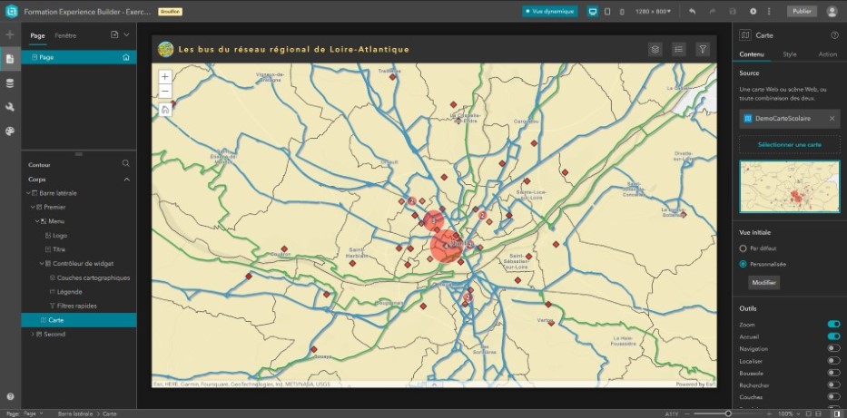 Exemple de conception d'une application depuis Experience Builder